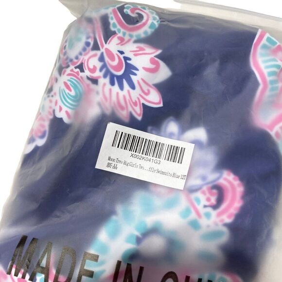 MOON Tree Girls Two Piece Bathing Suit Ruffle Tankini Swimsuits Hawaiian Floral - Picture 10 of 10